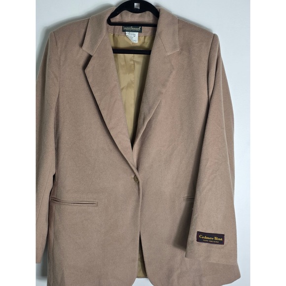 Blazer Cashmere Blend Wool Tan Vintage 14 P 23‎ L 23 - Picture 1 of 5